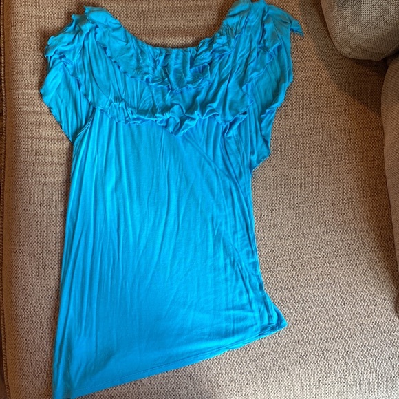 Small, blue,New York and company tank top with frill - Picture 2 of 2